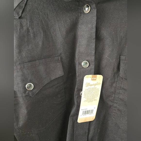 NWT Wrangler Western Fashion Long Sleeve Solid Top Mens Size XL Cowboy - Picture 3 of 8